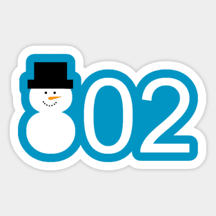 Vermont 802 snowman Sticker